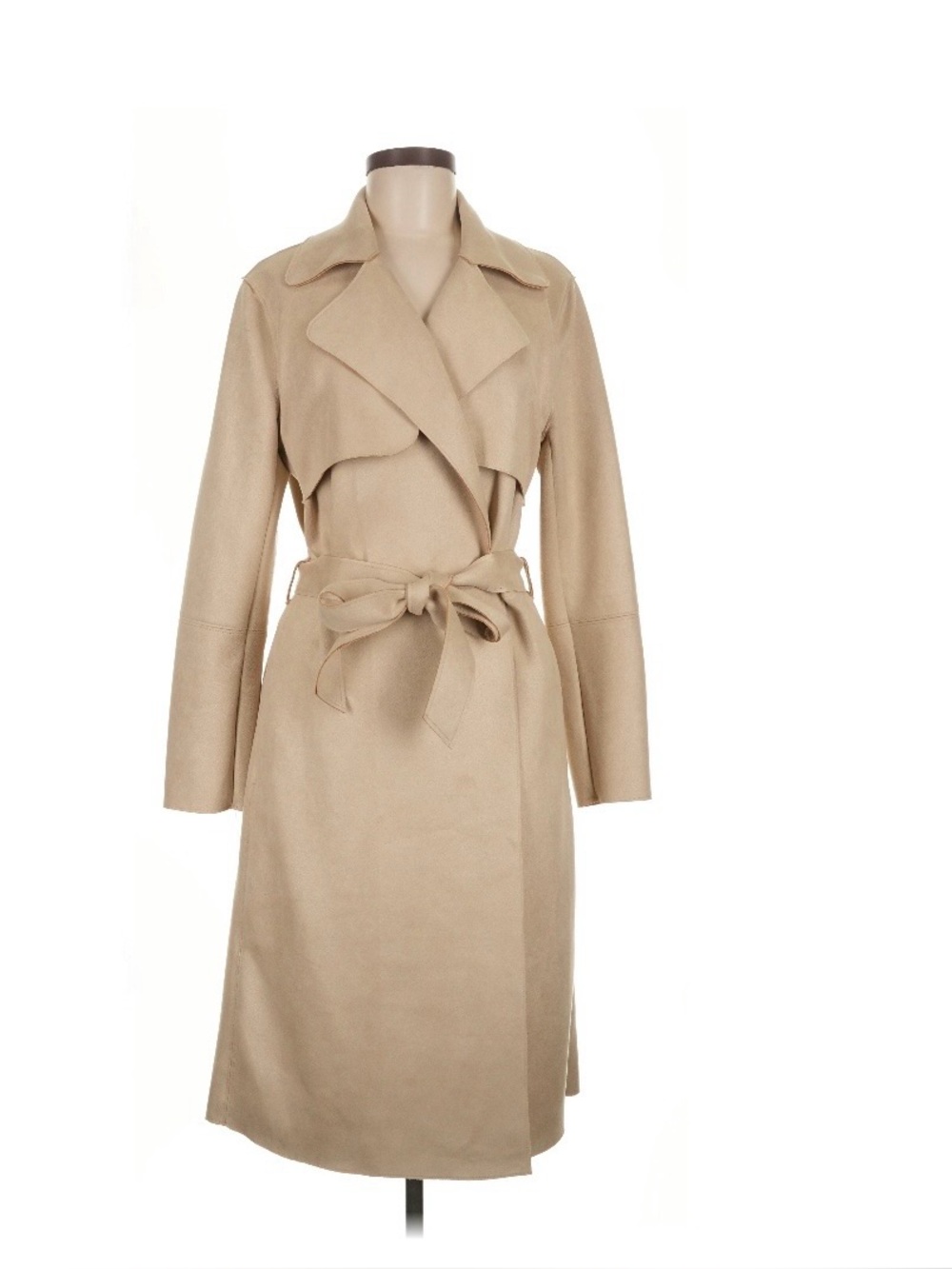 H&M Light Beige Trench Coat with Tie Belt